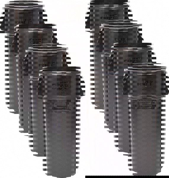 Recycling Container: 44 gal, Round, Gray